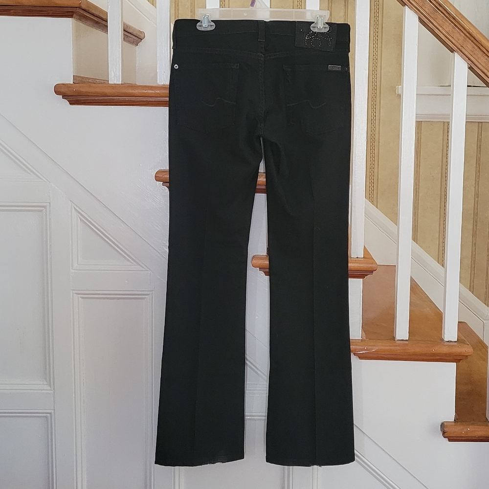 7 FOR ALL MANKIND Black Bootcut Jeans Size 27 - Picture 2 of 9